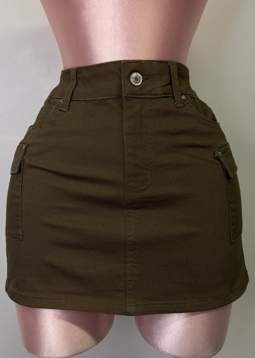 Cargo Olive Skirt