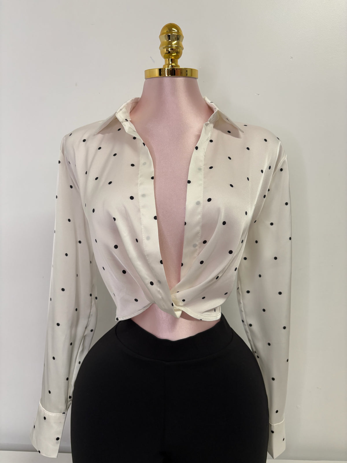 The Colette Polka Dot Blouse – Ivory